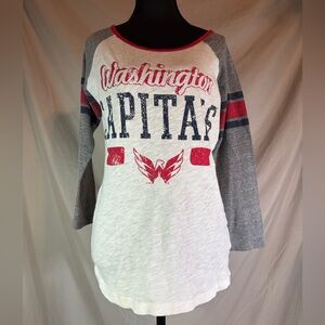 NHL Washington Capitals Women's 3/4 Sleeve Tee – III 4Her by Carl Banks 🏒❤️💙